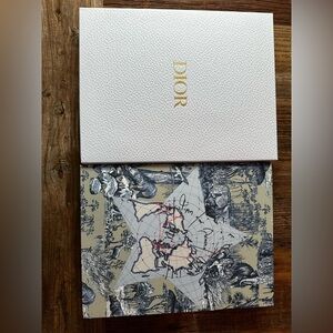 Dior White and Blue Star Map note book and pencil